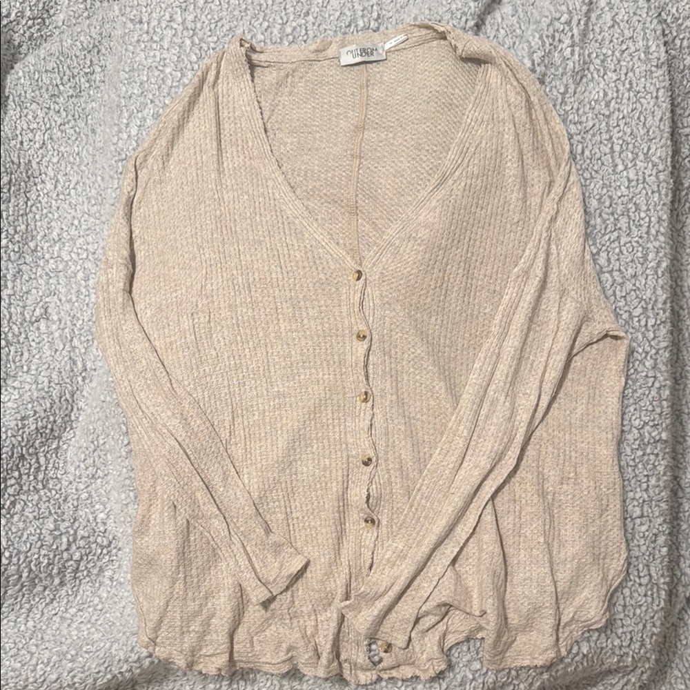 Urban Outfitters Beige Button-Up Top